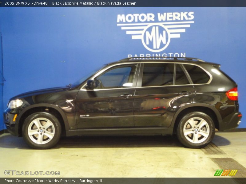 Black Sapphire Metallic / Black Nevada Leather 2009 BMW X5 xDrive48i