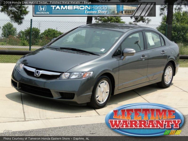 Polished Metal Metallic / Beige 2009 Honda Civic Hybrid Sedan