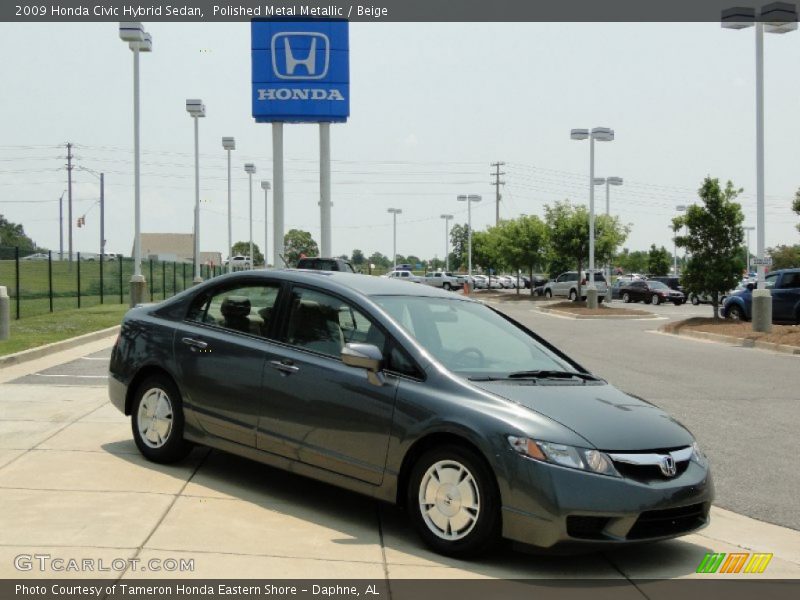 Polished Metal Metallic / Beige 2009 Honda Civic Hybrid Sedan
