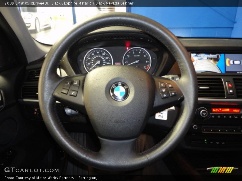 Black Sapphire Metallic / Black Nevada Leather 2009 BMW X5 xDrive48i