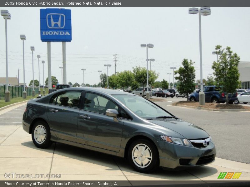 Polished Metal Metallic / Beige 2009 Honda Civic Hybrid Sedan