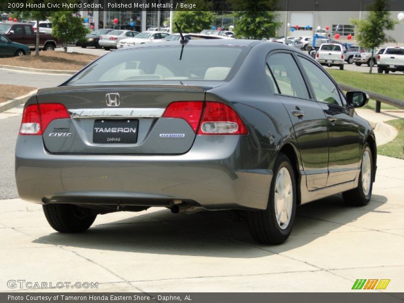 Polished Metal Metallic / Beige 2009 Honda Civic Hybrid Sedan