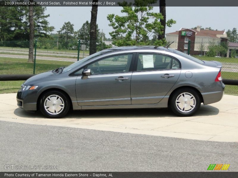 Polished Metal Metallic / Beige 2009 Honda Civic Hybrid Sedan