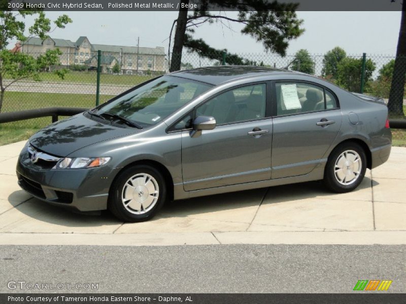 Polished Metal Metallic / Beige 2009 Honda Civic Hybrid Sedan