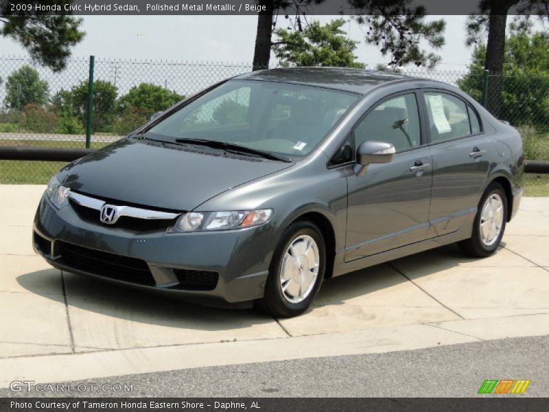 Polished Metal Metallic / Beige 2009 Honda Civic Hybrid Sedan