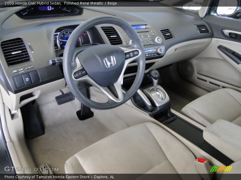 Polished Metal Metallic / Beige 2009 Honda Civic Hybrid Sedan