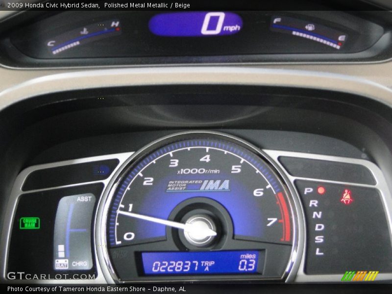 Polished Metal Metallic / Beige 2009 Honda Civic Hybrid Sedan