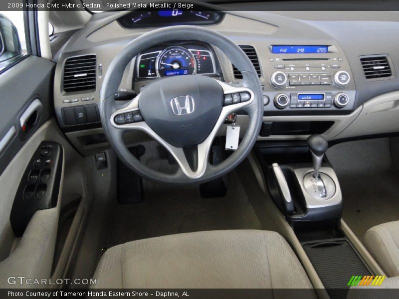 Polished Metal Metallic / Beige 2009 Honda Civic Hybrid Sedan