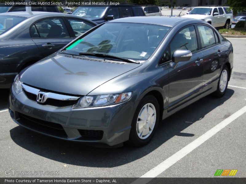 Polished Metal Metallic / Beige 2009 Honda Civic Hybrid Sedan