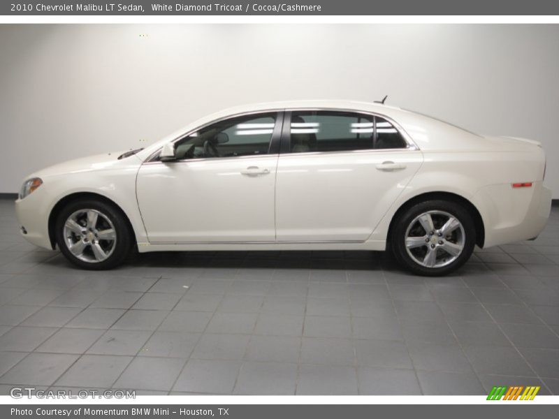 White Diamond Tricoat / Cocoa/Cashmere 2010 Chevrolet Malibu LT Sedan