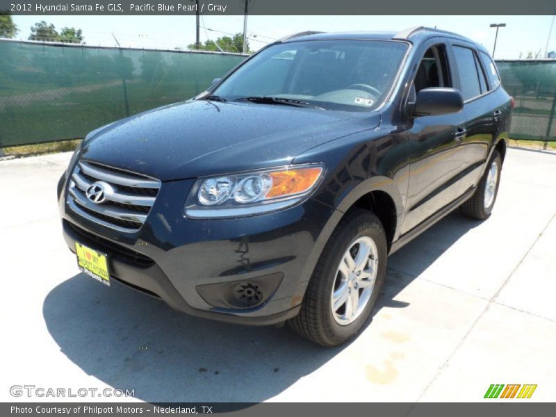 Pacific Blue Pearl / Gray 2012 Hyundai Santa Fe GLS