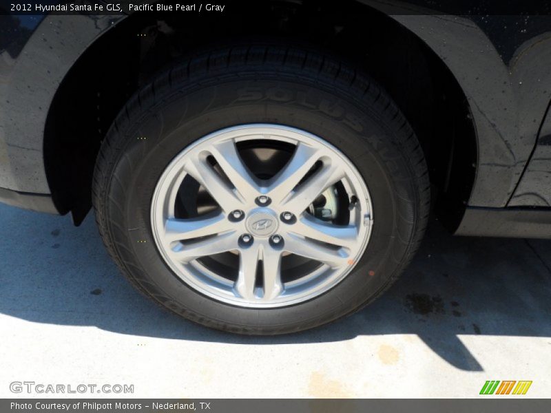 Pacific Blue Pearl / Gray 2012 Hyundai Santa Fe GLS