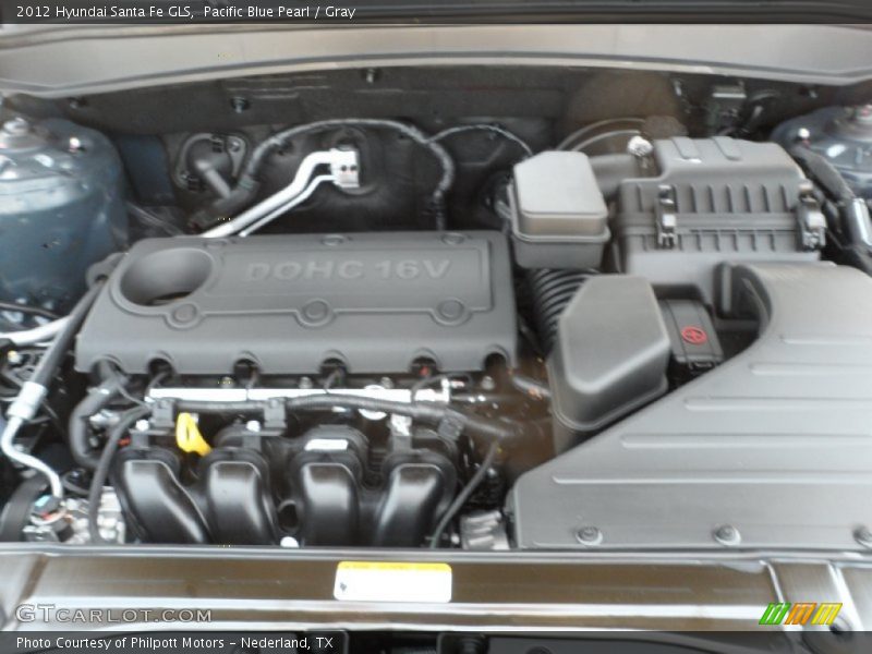 Pacific Blue Pearl / Gray 2012 Hyundai Santa Fe GLS