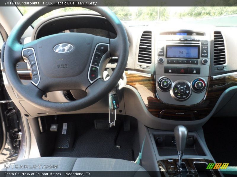 Pacific Blue Pearl / Gray 2012 Hyundai Santa Fe GLS