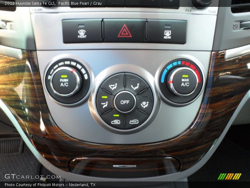Pacific Blue Pearl / Gray 2012 Hyundai Santa Fe GLS