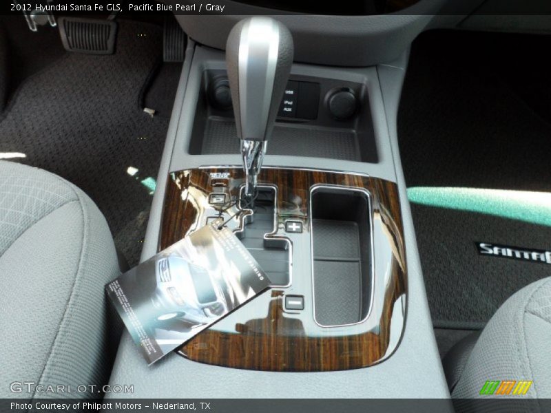 Pacific Blue Pearl / Gray 2012 Hyundai Santa Fe GLS