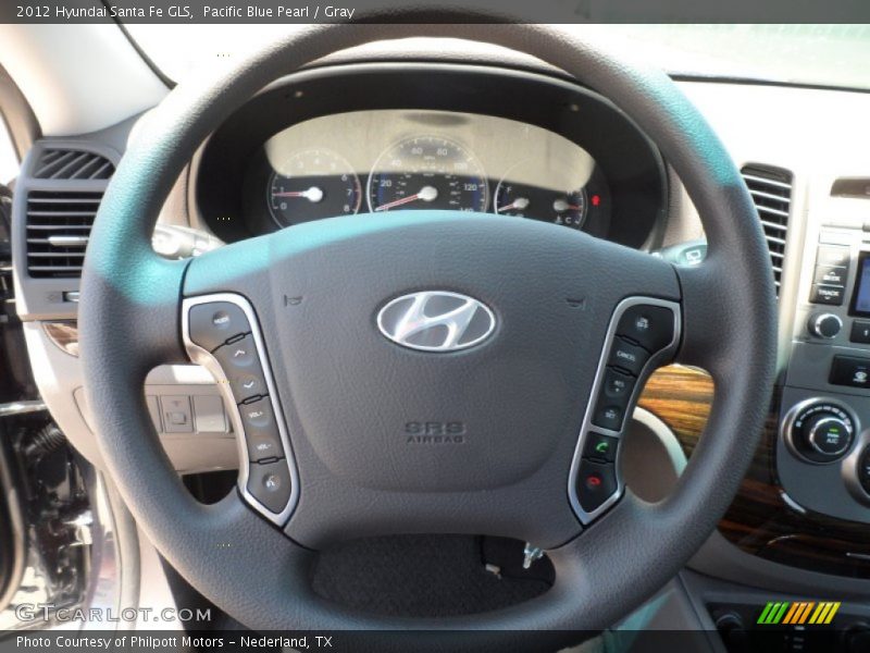 Pacific Blue Pearl / Gray 2012 Hyundai Santa Fe GLS