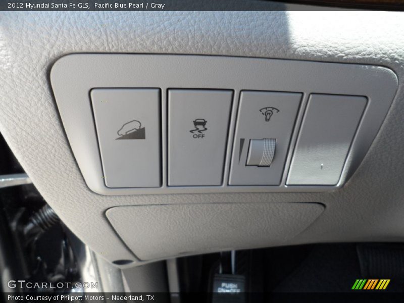 Pacific Blue Pearl / Gray 2012 Hyundai Santa Fe GLS