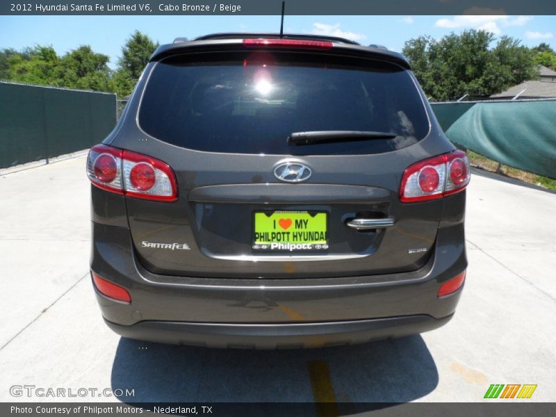 Cabo Bronze / Beige 2012 Hyundai Santa Fe Limited V6