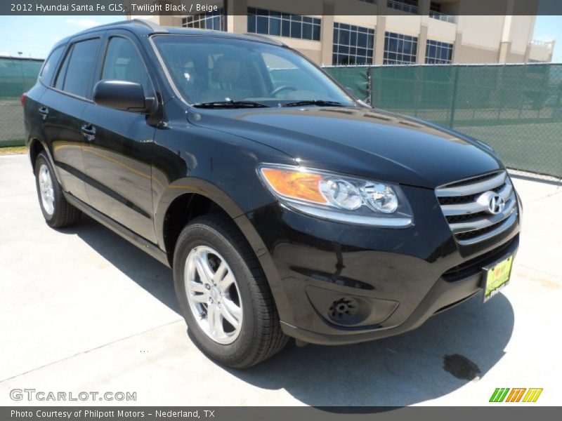 Twilight Black / Beige 2012 Hyundai Santa Fe GLS