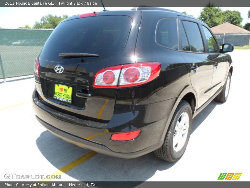 Twilight Black / Beige 2012 Hyundai Santa Fe GLS