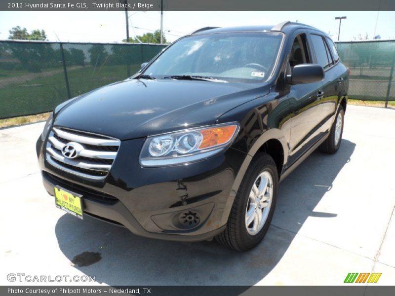 Twilight Black / Beige 2012 Hyundai Santa Fe GLS