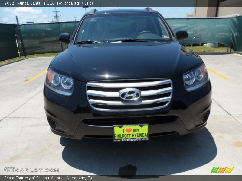 Twilight Black / Beige 2012 Hyundai Santa Fe GLS