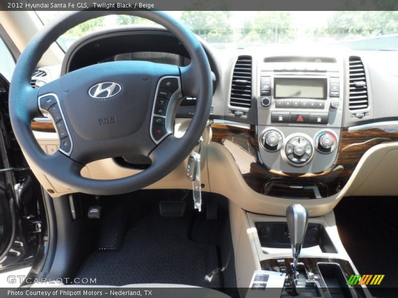 Twilight Black / Beige 2012 Hyundai Santa Fe GLS