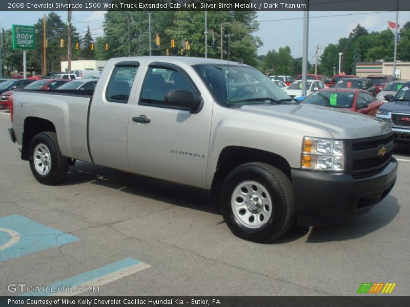 Silver Birch Metallic / Dark Titanium 2008 Chevrolet Silverado 1500 Work Truck Extended Cab 4x4