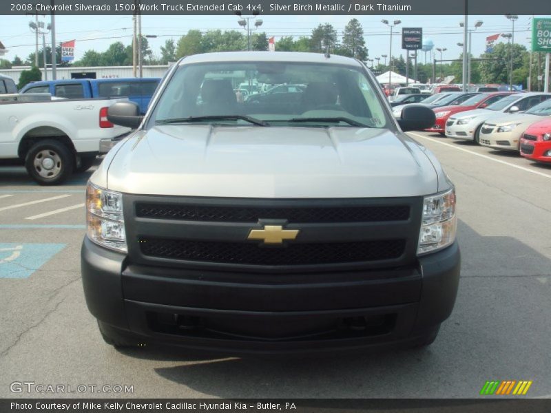 Silver Birch Metallic / Dark Titanium 2008 Chevrolet Silverado 1500 Work Truck Extended Cab 4x4