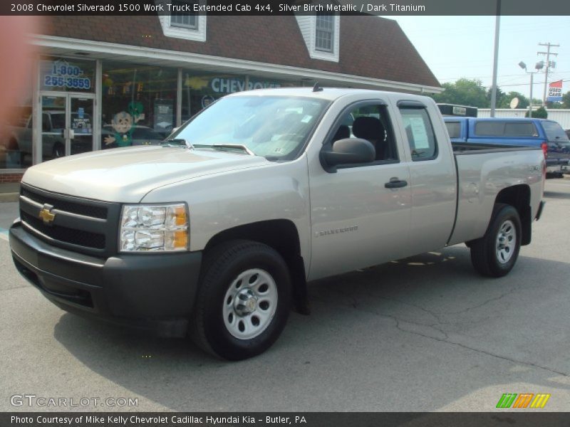 Silver Birch Metallic / Dark Titanium 2008 Chevrolet Silverado 1500 Work Truck Extended Cab 4x4