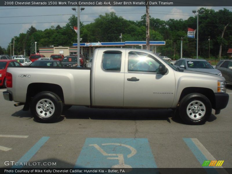 Silver Birch Metallic / Dark Titanium 2008 Chevrolet Silverado 1500 Work Truck Extended Cab 4x4