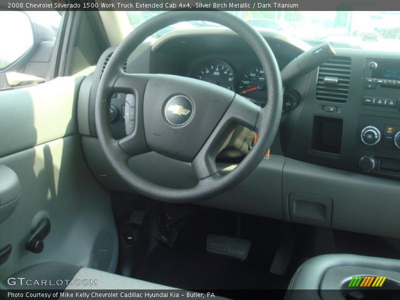 Silver Birch Metallic / Dark Titanium 2008 Chevrolet Silverado 1500 Work Truck Extended Cab 4x4
