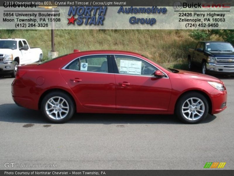 Crystal Red Tintcoat / Cocoa/Light Neutral 2013 Chevrolet Malibu ECO