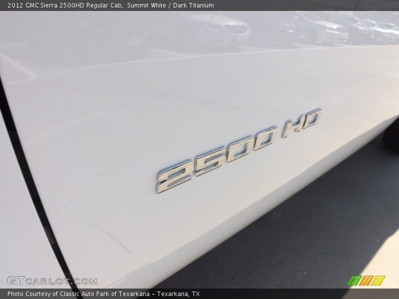 Summit White / Dark Titanium 2012 GMC Sierra 2500HD Regular Cab