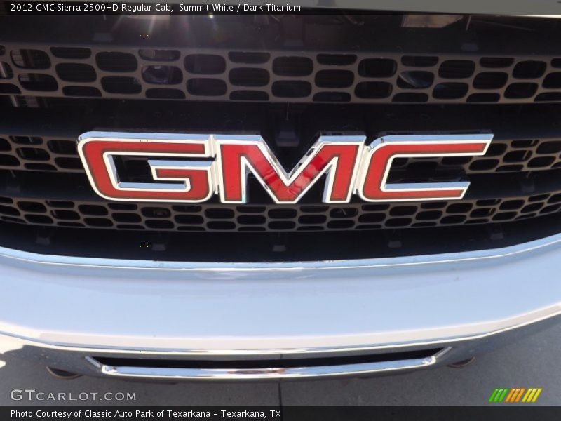 Summit White / Dark Titanium 2012 GMC Sierra 2500HD Regular Cab