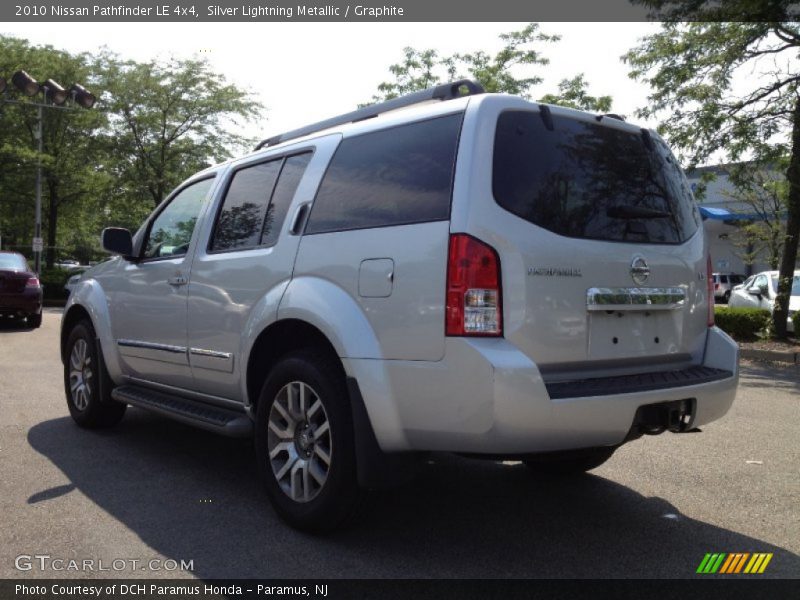 Silver Lightning Metallic / Graphite 2010 Nissan Pathfinder LE 4x4