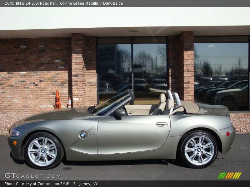 Olivine Green Metallic / Dark Beige 2005 BMW Z4 3.0i Roadster