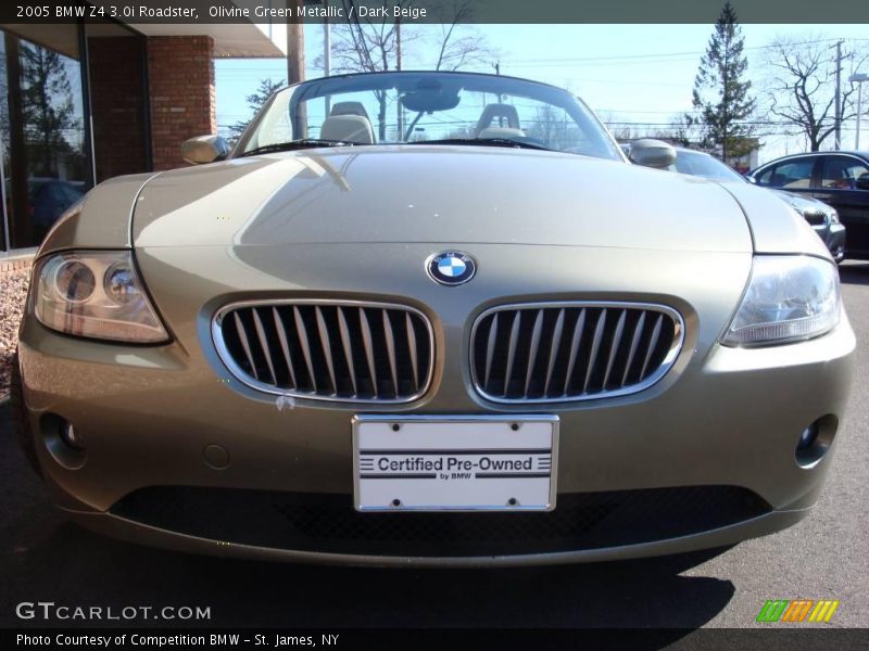 Olivine Green Metallic / Dark Beige 2005 BMW Z4 3.0i Roadster
