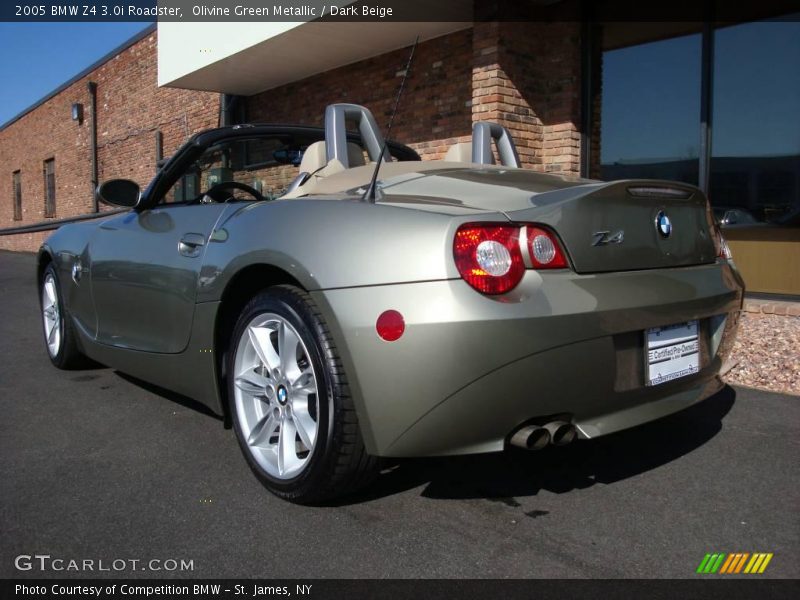 Olivine Green Metallic / Dark Beige 2005 BMW Z4 3.0i Roadster