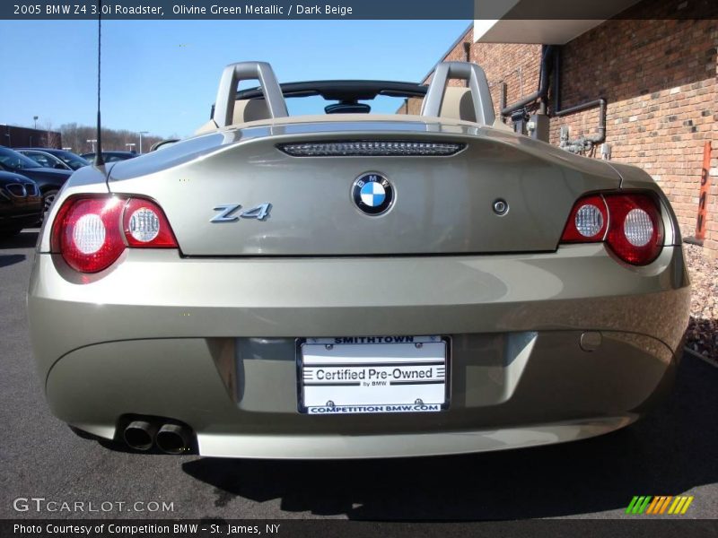 Olivine Green Metallic / Dark Beige 2005 BMW Z4 3.0i Roadster