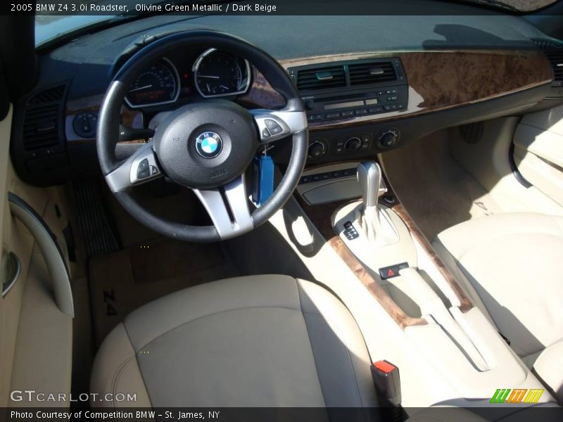 Olivine Green Metallic / Dark Beige 2005 BMW Z4 3.0i Roadster