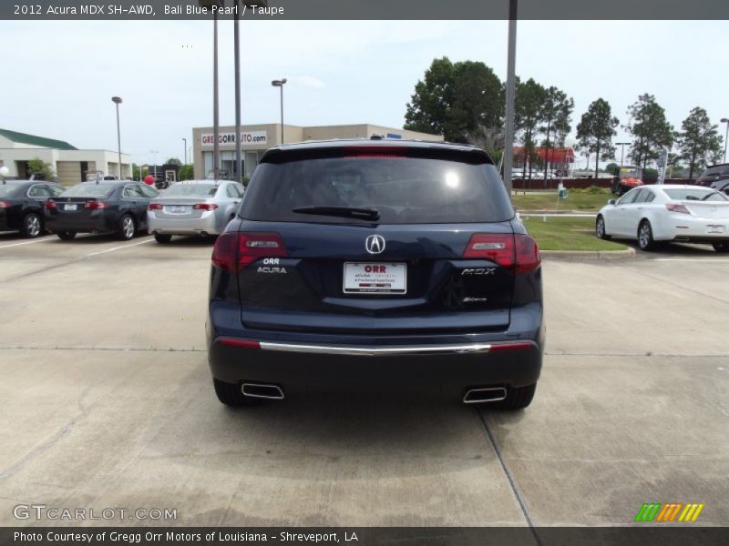 Bali Blue Pearl / Taupe 2012 Acura MDX SH-AWD