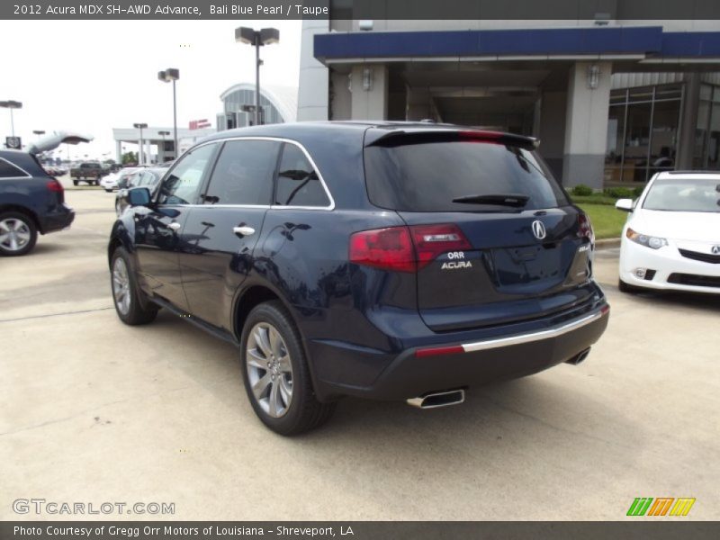 Bali Blue Pearl / Taupe 2012 Acura MDX SH-AWD Advance