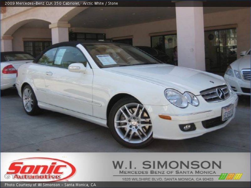 Arctic White / Stone 2009 Mercedes-Benz CLK 350 Cabriolet
