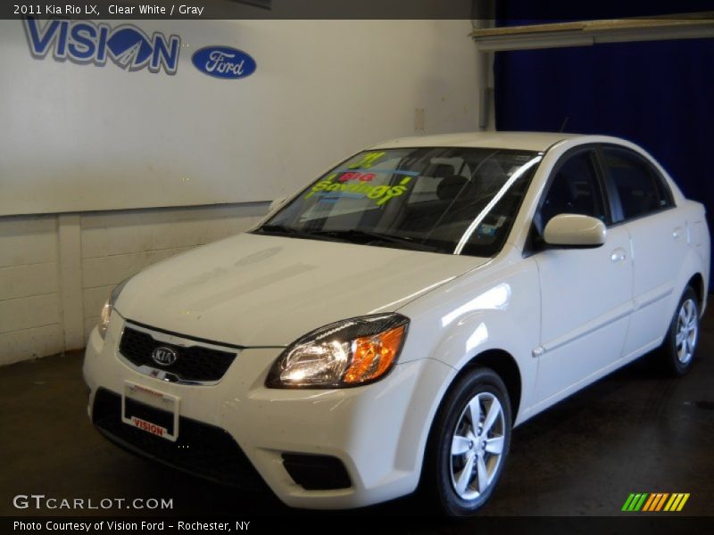 Clear White / Gray 2011 Kia Rio LX