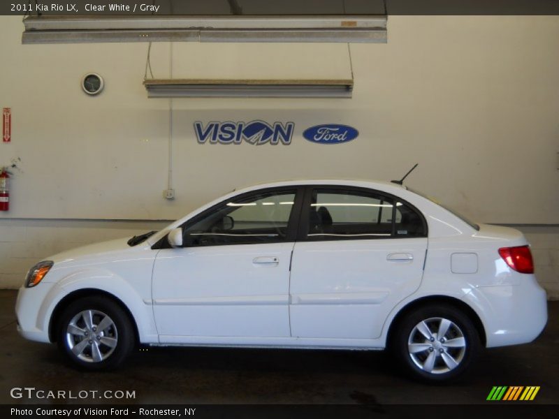 Clear White / Gray 2011 Kia Rio LX