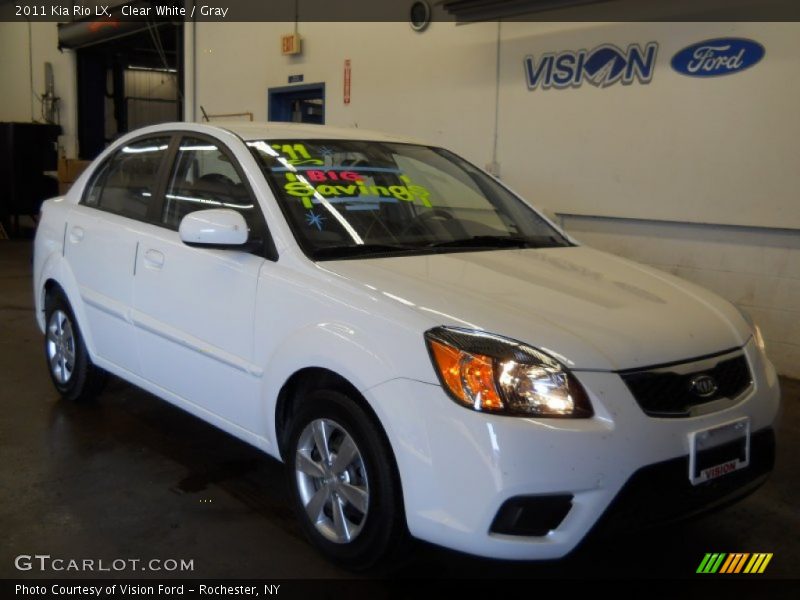 Clear White / Gray 2011 Kia Rio LX