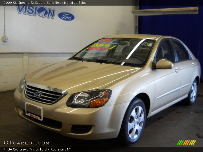 Sand Beige Metallic / Beige 2009 Kia Spectra EX Sedan