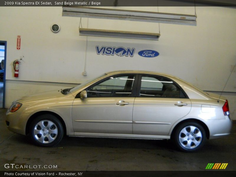 Sand Beige Metallic / Beige 2009 Kia Spectra EX Sedan
